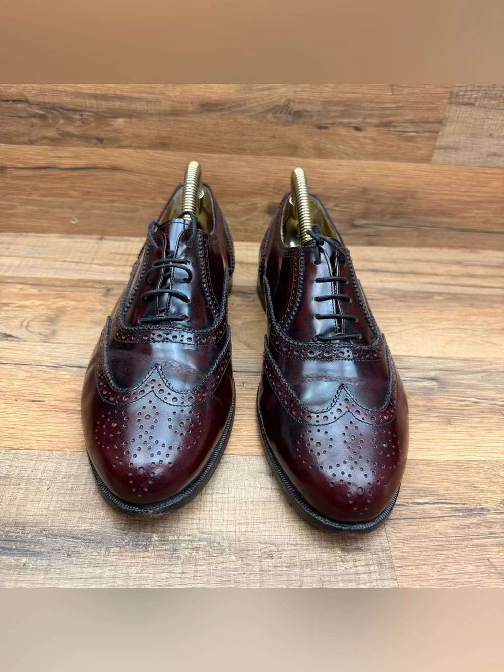 Nordstrom men 8W dark red Oxford Brogue Burgundy Dress Shoes Made In Italy